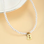Beaded Initial Letter Necklace from A to Z