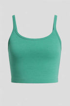 Cropped top met racerback in stretchstof en smalle bandjes