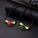 Bohemian Gemstone-Look Gold-Plated Necklace