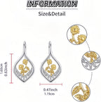 Filigraan zonnebloemoorbellen met leverback, 925 sterling zilver, 18K verguld