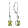 Round Moss Agate Earrings in Two Tones