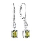 Round Moss Agate Earrings in Two Tones