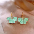 French-Style Four-Petal Flower Drop Earrings