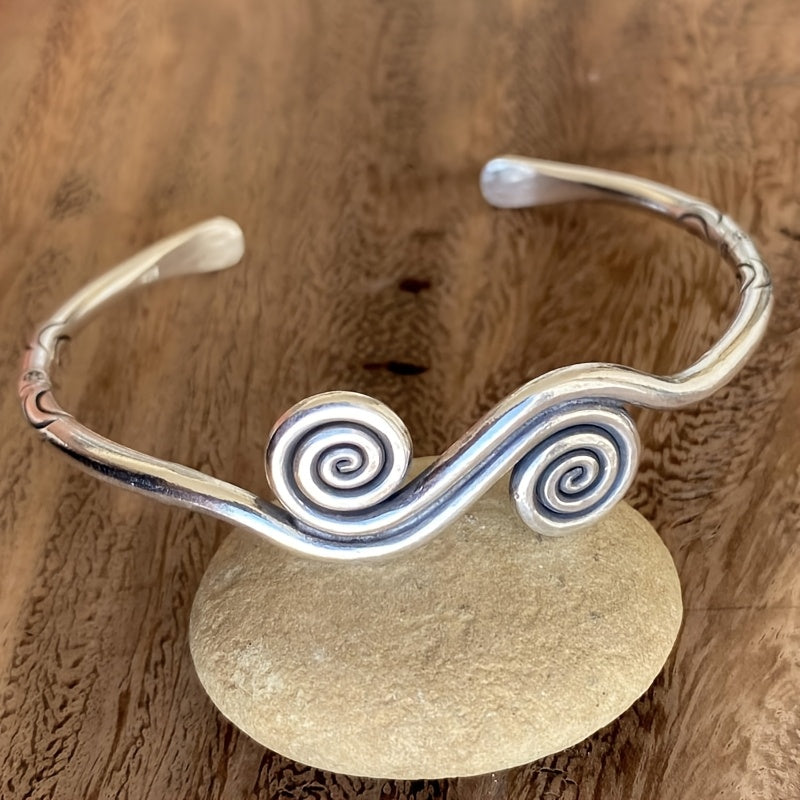 Vintage-Style Spiral Cuff Bangle