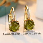 Vintage Bohemian Green Cubic Zirconia Claw-Set Earrings