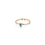Adjustable 18K Gold-Plated Titanium Steel Birthstone Ring