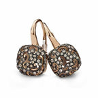 Vintage-Style Square Bright Gold-Tone Earrings
