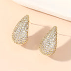 Vintage Water Drop Zirconia Stud Earrings