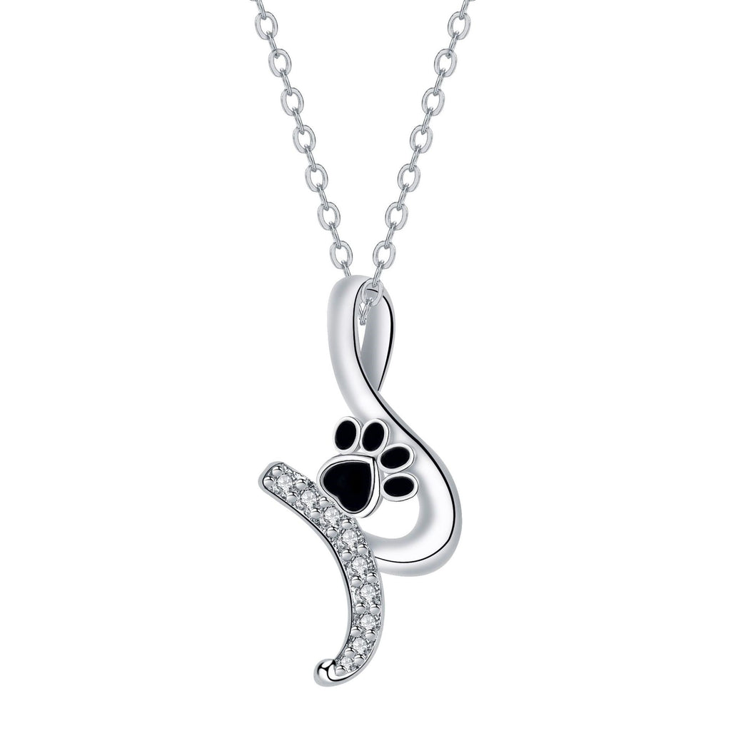 Ketting met zwarte pootafdrukhanger