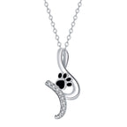 Ketting met zwarte pootafdrukhanger