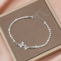 Rhinestone Butterfly Bracelet in Silver Tone
