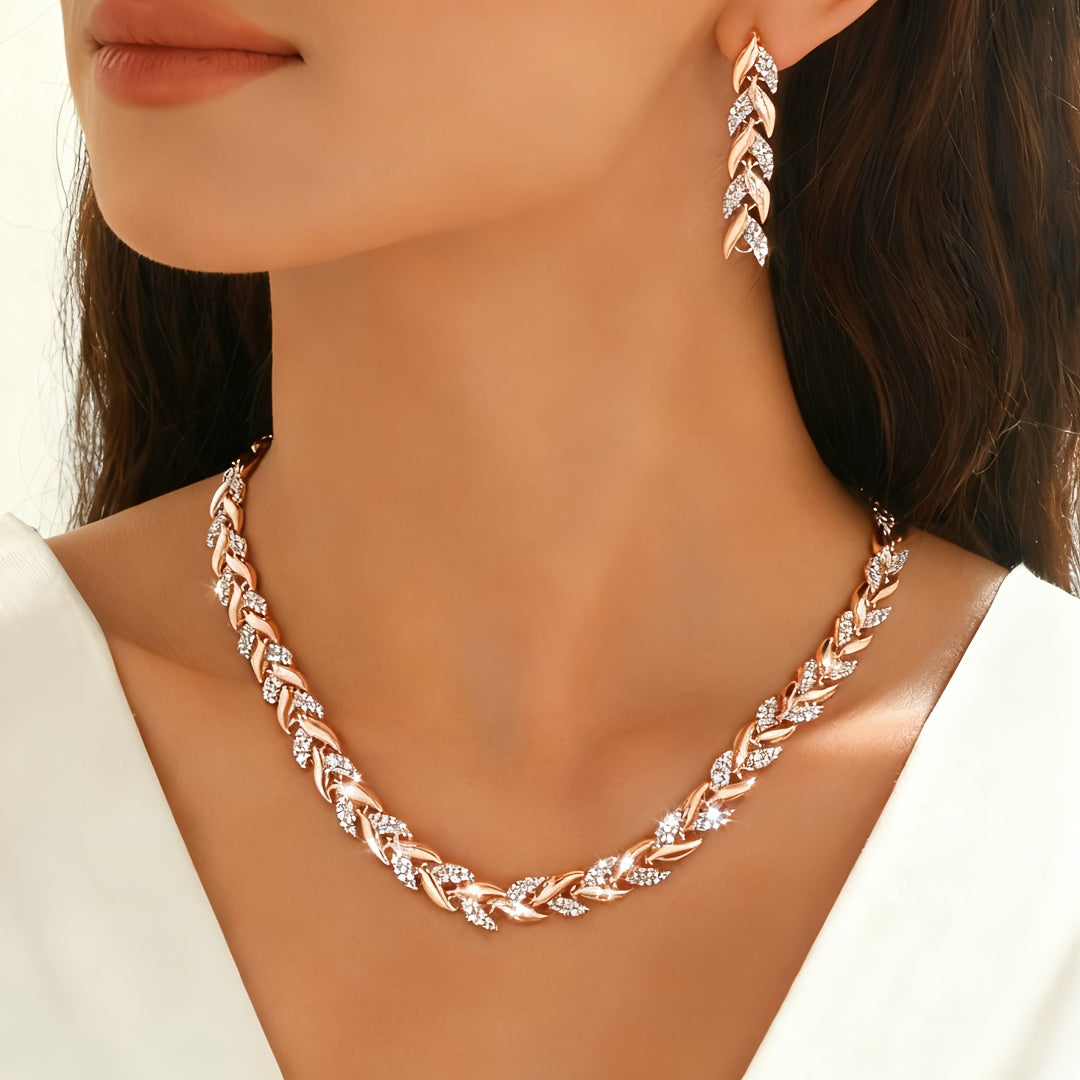 Sieradenset met glas, strass en zeemeerminstaart