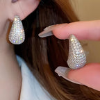 Vintage Water Drop Zirconia Stud Earrings