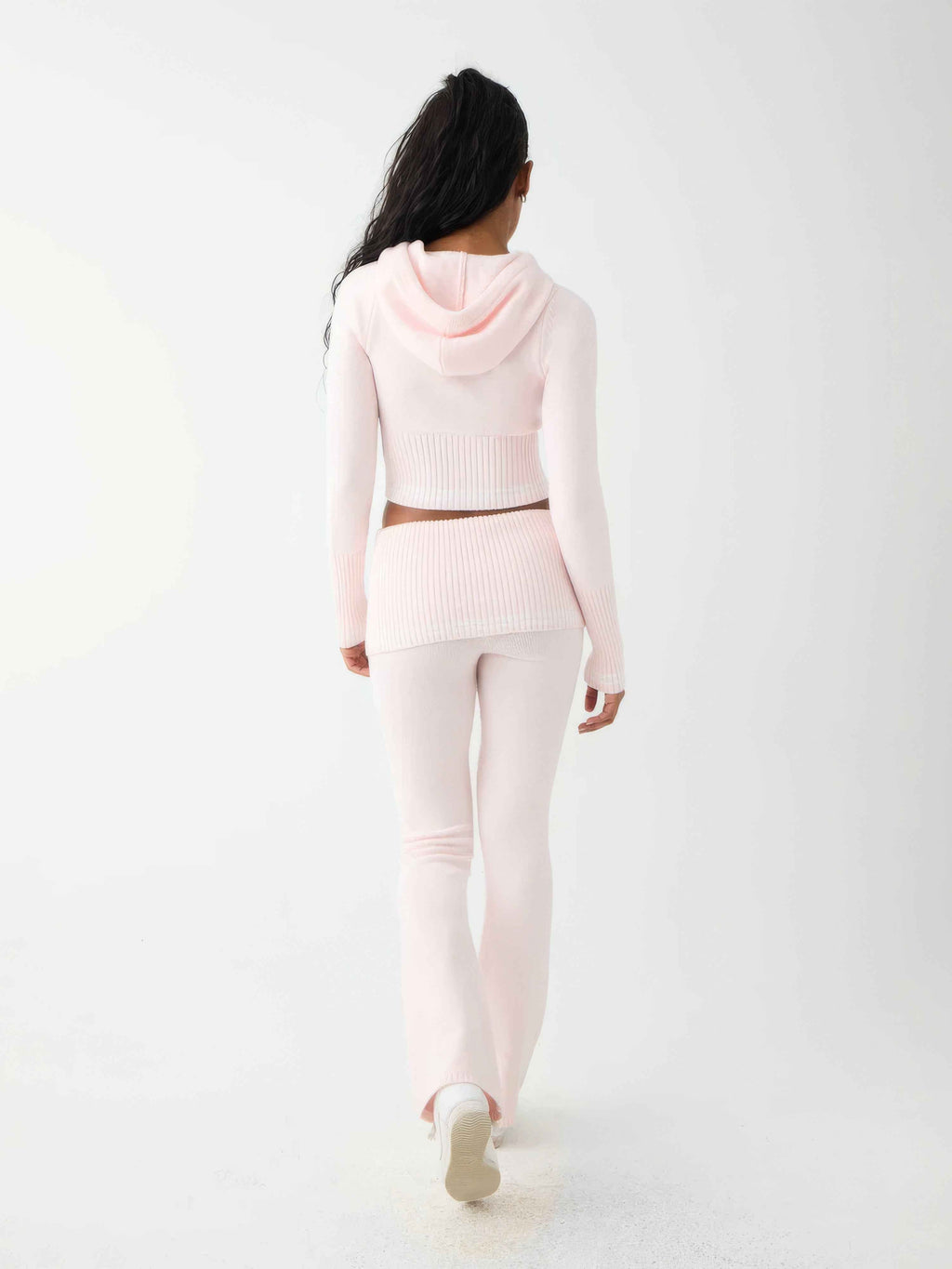 Soft Knit Two-Piece Set with Relaxed Top and Matching Trousers