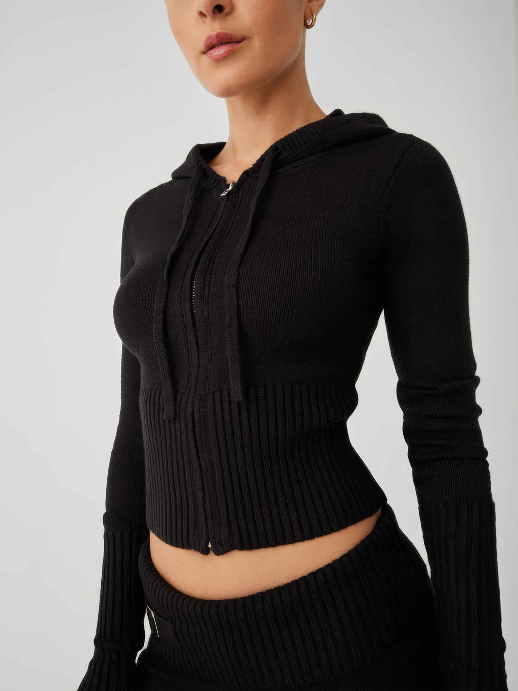 Soft Knit Two-Piece Set with Relaxed Top and Matching Trousers