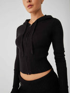 Soft Knit Two-Piece Set with Relaxed Top and Matching Trousers