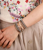 Leather Wrap Bracelet with Natural Gemstone Beads
