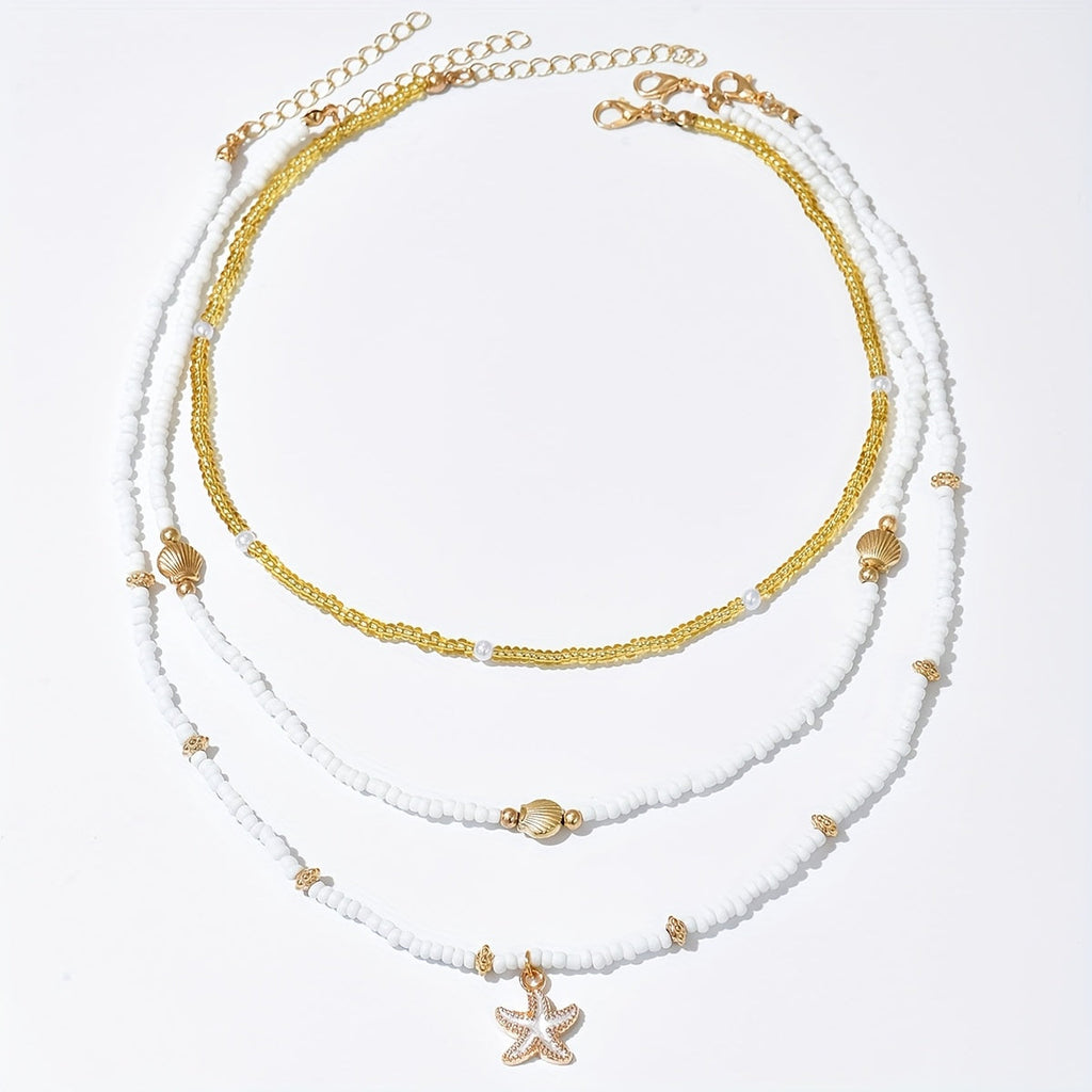 Three-Strand Summer Choker Necklace