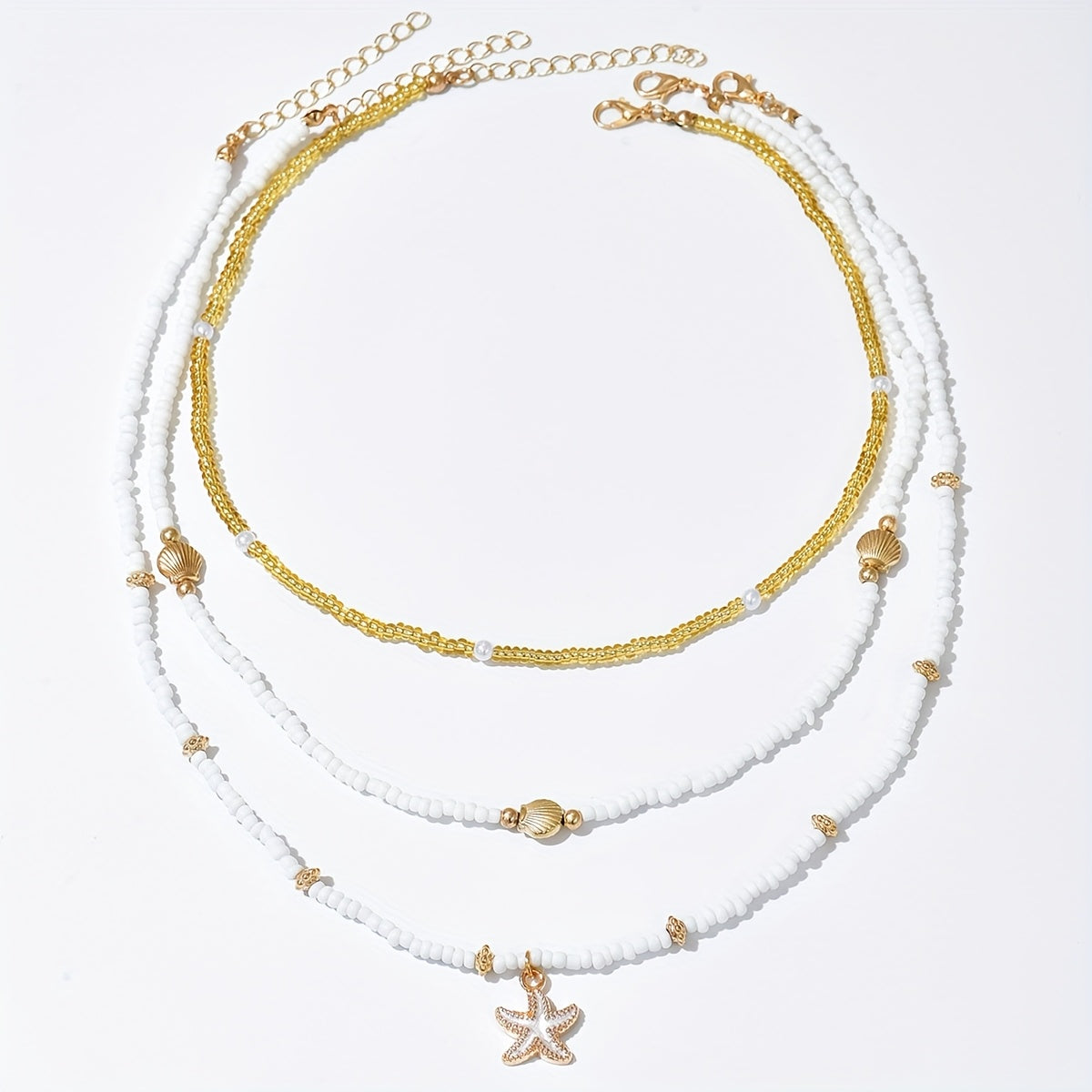 Three-Strand Summer Choker Necklace