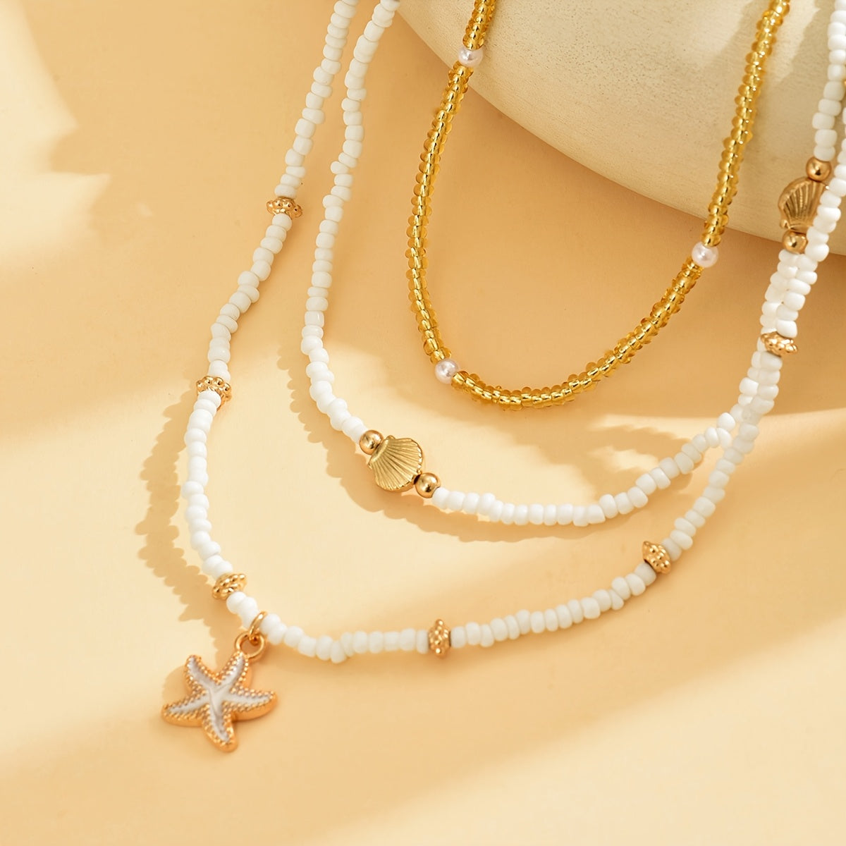 Three-Strand Summer Choker Necklace