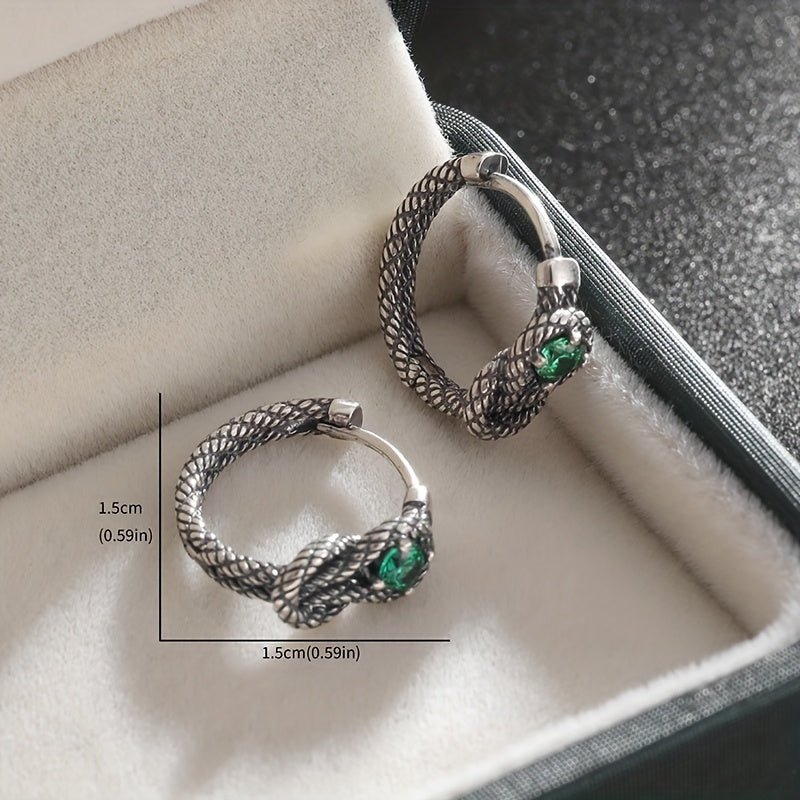 Vintage Green Cubic Zircon Earrings