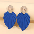 Vintage-Style Leaf Geometric Earrings