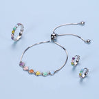Adjustable 925 Sterling Paw Print Charm Bracelet