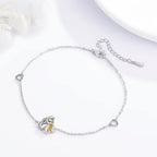 Adjustable Puppy Charm Bracelet with Optional Heart