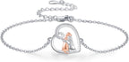 Adjustable Puppy Charm Bracelet with Optional Heart