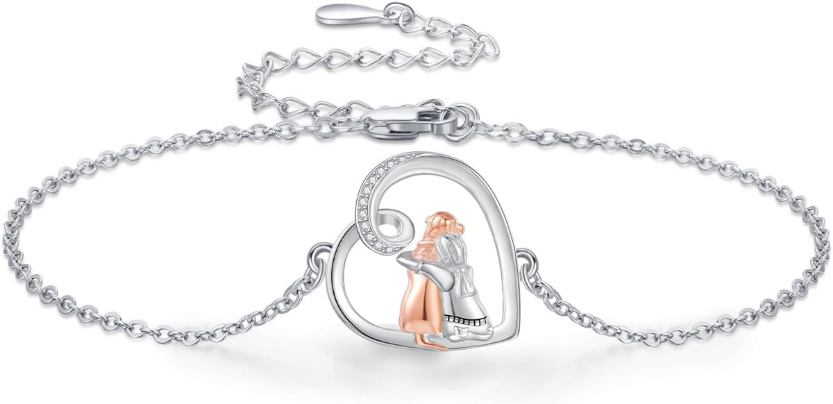 Adjustable Puppy Charm Bracelet with Optional Heart