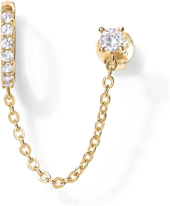 Gold-Tone Chain Ear Cuff Earrings