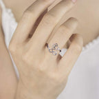 Verstelbare ring met pootje en hart