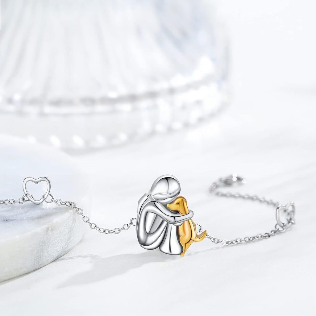 Adjustable Puppy Charm Bracelet with Optional Heart