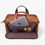 Handcrafted Full-Grain Leather Laptop Bag with Shoulder Strap