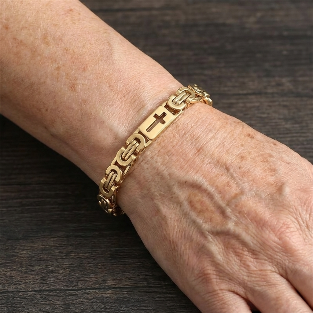 Wide Byzantine Chain Bracelet