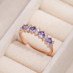 Purple Zirconia Diamond-Look Accent Band Ring