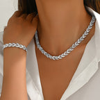 Sieradenset met glas, strass en zeemeerminstaart