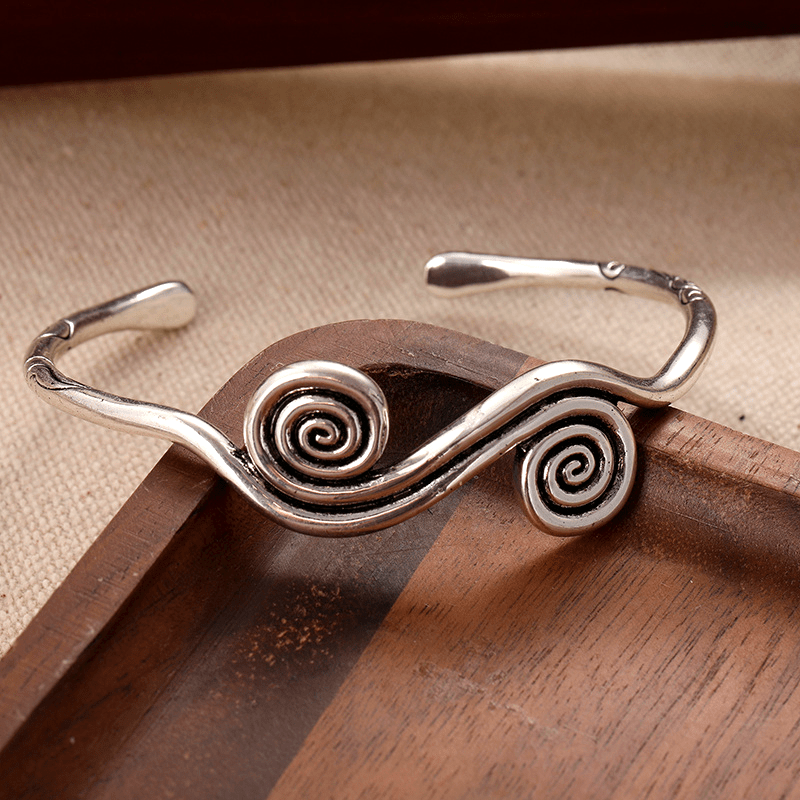 Vintage-Style Spiral Cuff Bangle