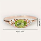 Bohemian Oval Zirconia Rose Gold-Plated Ring
