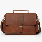 Men's Brown Genuine Leather Organised Work Bag