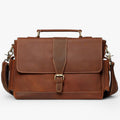 Men's Brown Genuine Leather Organised Work Bag