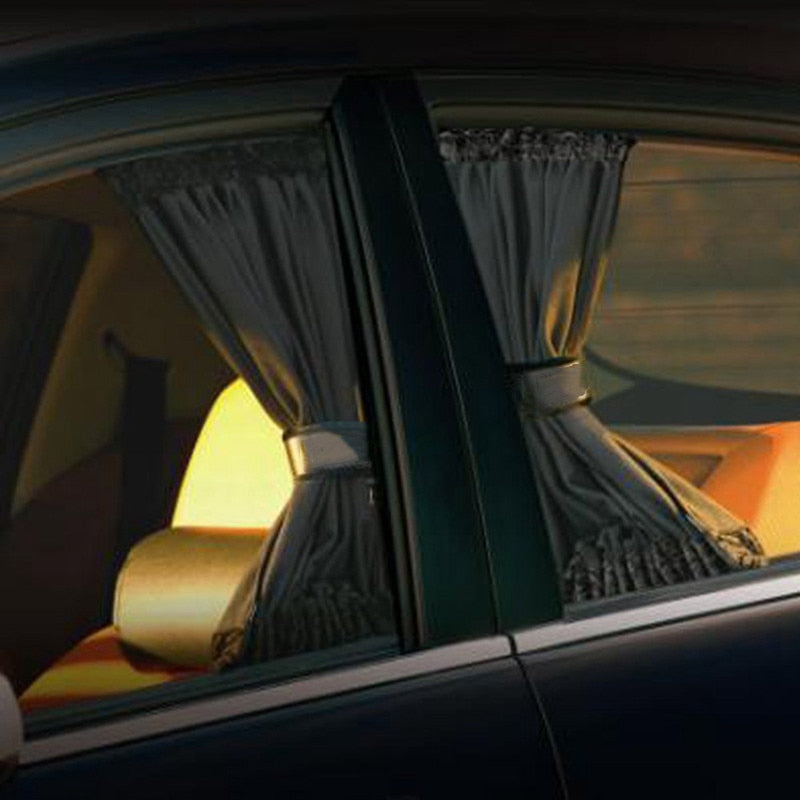 Car Window Sun Shade Curtains – UV Blocking, Opaque, Universal Fit