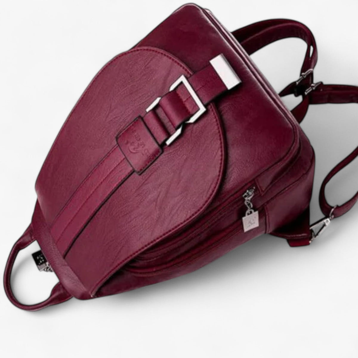 Elegant Soft Leather Backpack That Sits Evenly on Both Shoulders