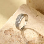Pointed Wing Inlaid Zirconia Open Ring