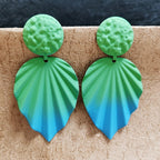 Vintage-Style Leaf Geometric Earrings