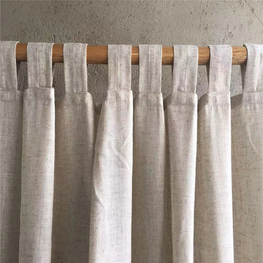 Natural Linen Curtains – Light Blocking, Minimalist Style, Custom Size