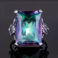Vintage-Style Colourful Square Glass Ring