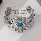 Vintage-Style Stamped Turquoise Cuff Bracelet