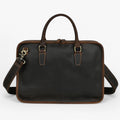 Dark Brown Leather Laptop Bag with Shoulder Strap