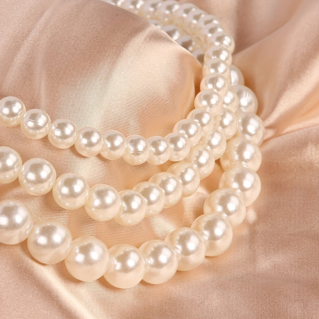Vintage Layered Pearl Choker Necklace